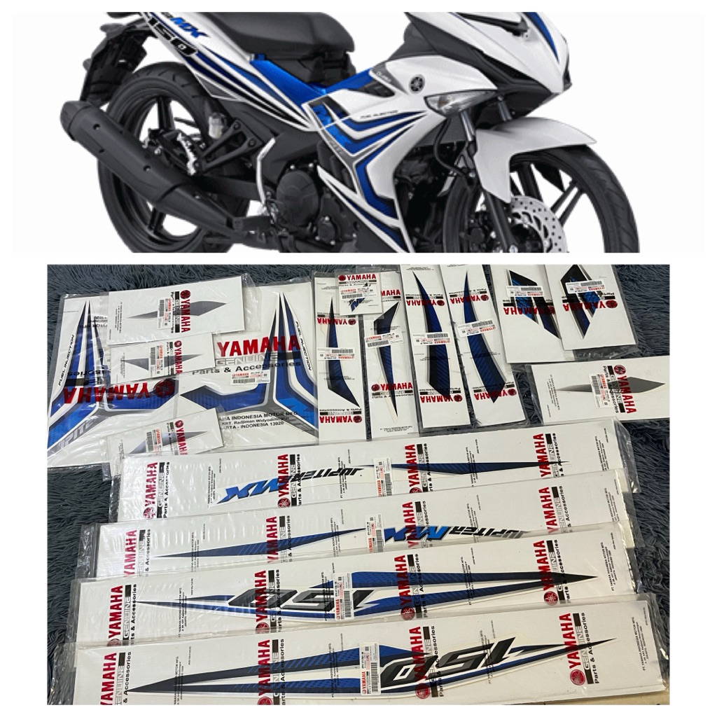 BỘ TEM XE YAMAHA MXKING TRẮNG XANH 2015