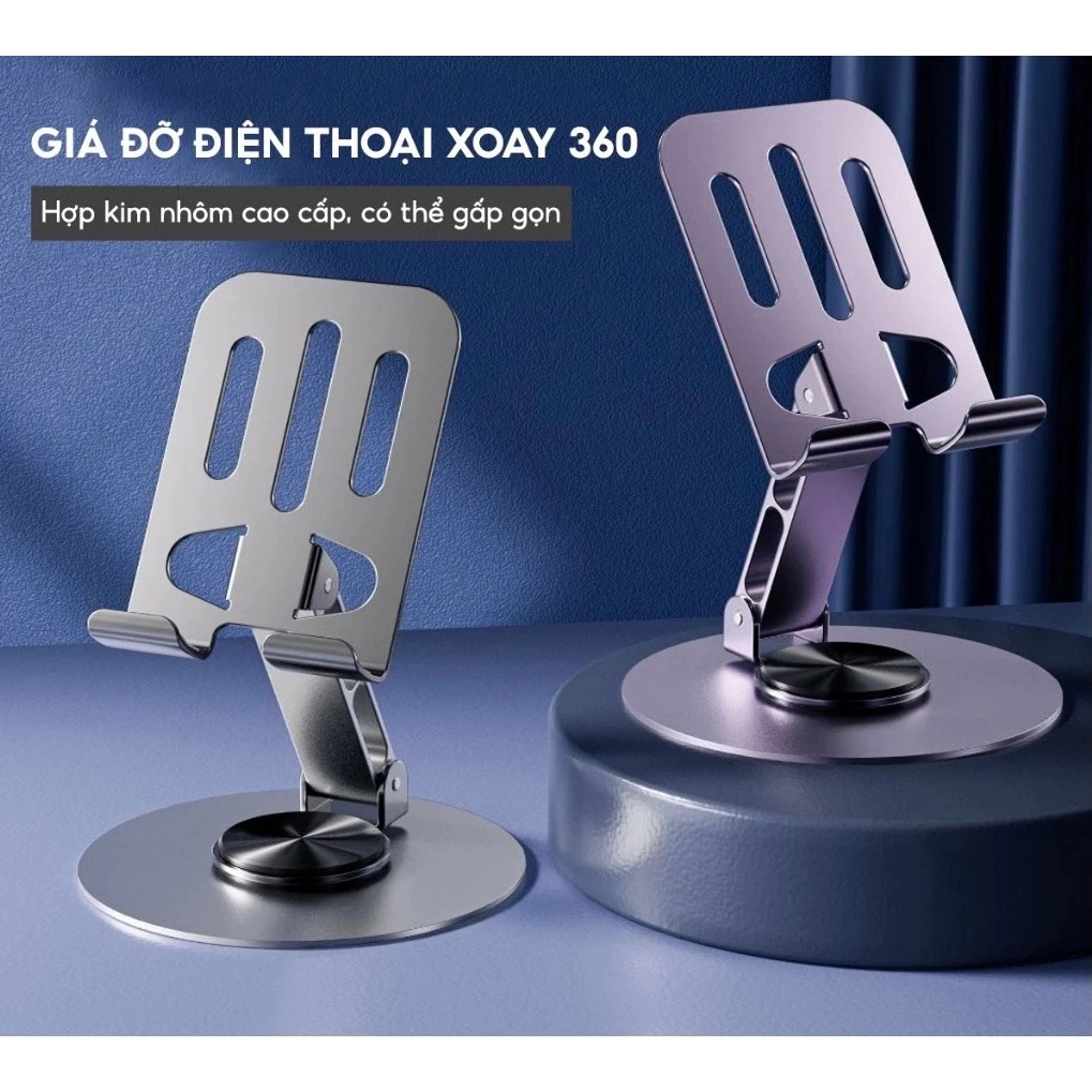Giá đỡ điện thoại di động người lười bằng kim loại 360 ° Xoay gấp di động Máy tính để bàn đa chức năng Ảnh trực tiếp Hỗ | BigBuy360 - bigbuy360.vn