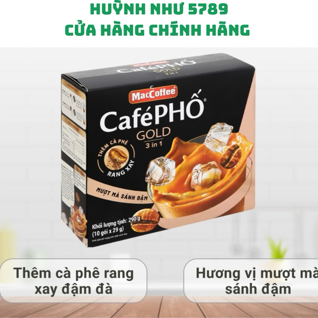 [CHÍNH HÃNG]Cà phê sữa đá macCoffee cafe phố gold 3in1 290g