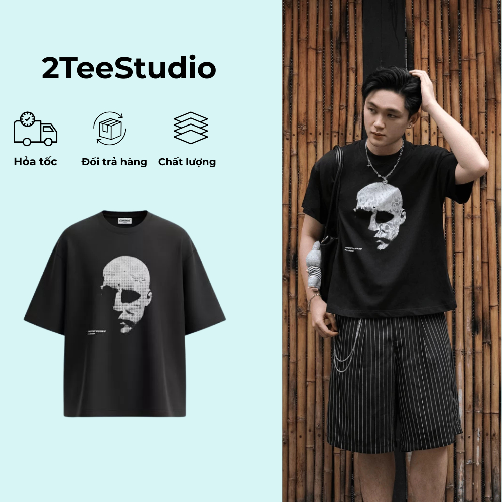 Áo Thun Boxy In Mặt Unisex Prenium 100% cotton fullbox AB002 - Nabi Studio