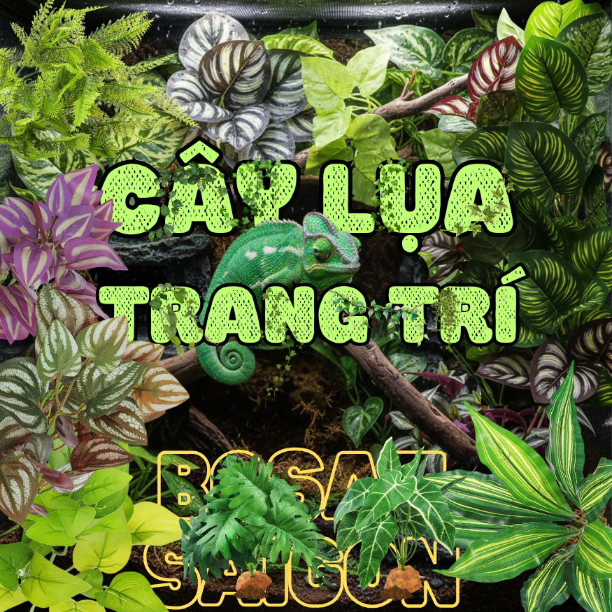 [HỎA TỐC] NHÁNH CÂY LÁ GIẢ TRANG TRÍ LỒNG CHUỒNG PET BÒ SÁT IGUANA RỒNG NAM MỸ TẮC KÈ HOA SÂN VƯỜN T