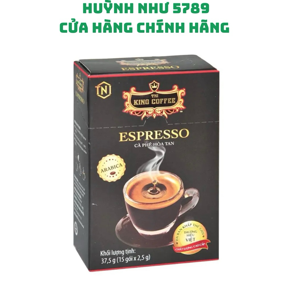 [CHÍNH HÃNG]Cà phê King Coffee hoà tan Espresso, hộp 15 gói, 2.5g