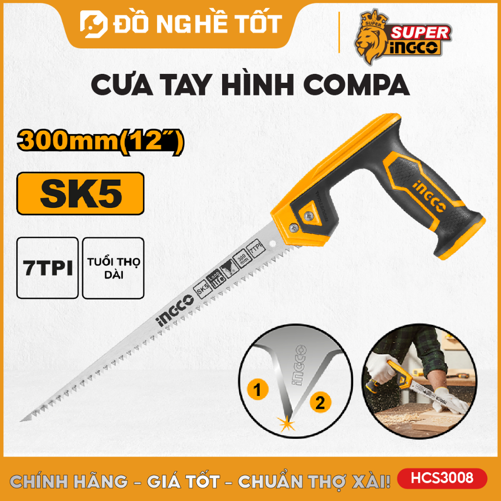 Cưa tay hình compa INGCO HCS3008