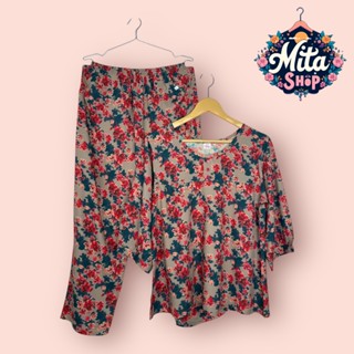  Đồ Bộ Nữ Trung Niên Quần Dài Tay Lỡ - Chất Liệu Vải Tole Nhung Mềm Mịn Thoáng Mát - Big Size 49-89kg 