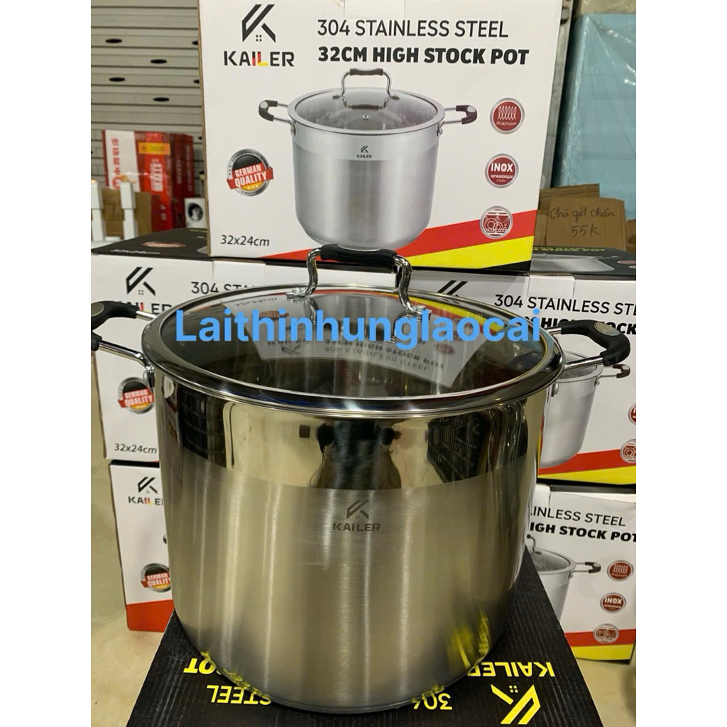 Nồi inox hãng KAILER,luộc gà cánh tiên, 30cm và 32cm