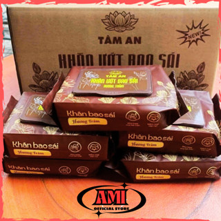 Thùng 10 Gói Khăn Ướt Bao Sái Ban Thờ Tâm An , Khăn Ướt Lau Ban Thờ Hương Trầm AMI