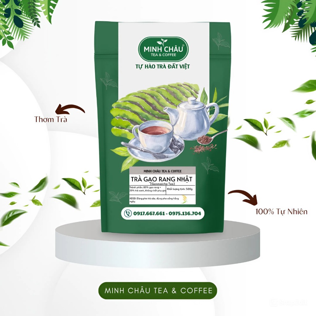 TRÀ GẠO RANG NHẬT MINH CHÂU 500G - Dùng pha trà sữa gạo, trà gạo machiato