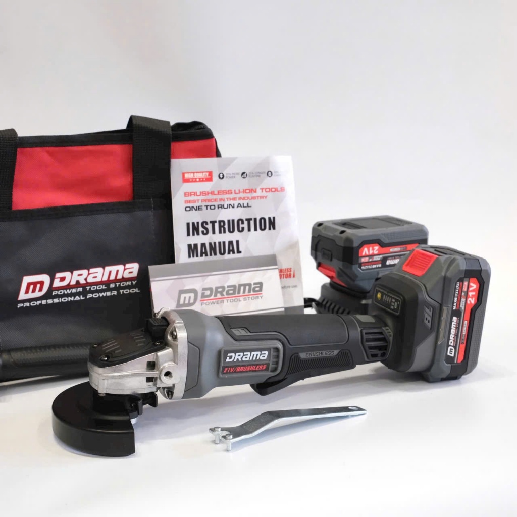 Máy mài pin DRAMA 5100A Không chổi than Chống khởi động lại 4 Tốc độ Công tắc bụng