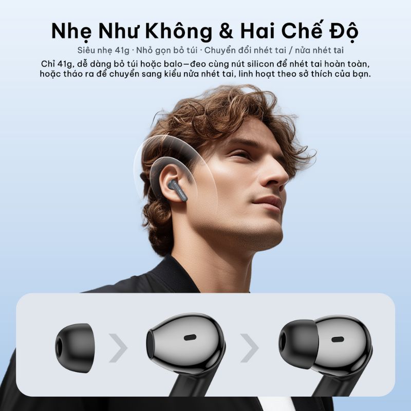 Tai Nghe Không Dây Kieslect Adjustable| Chống Ồn Chủ Động | Thời Gian Sử Dụng Tới 30H | BT 6.0 độ trễ thấp | Dich AI | BigBuy360 - bigbuy360.vn