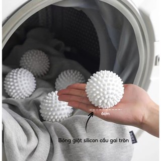 Combo 5 Bóng giặt slicon cầu gai trắng to hỗ trợ giặt đồ sạch chống nhăn quần áo hiệu quả AMI