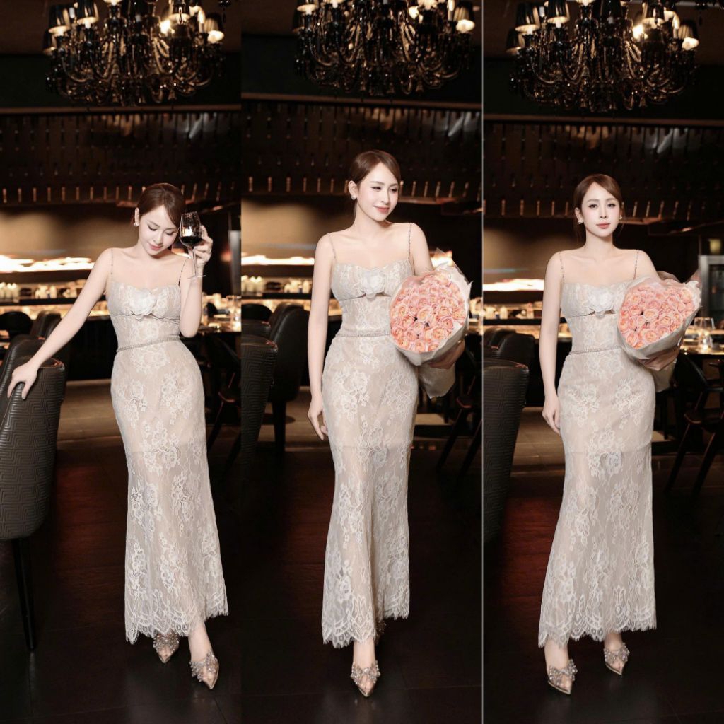 H2STORE - ĐẦM 2 DÂY DÀI REN CELISSE - H26574