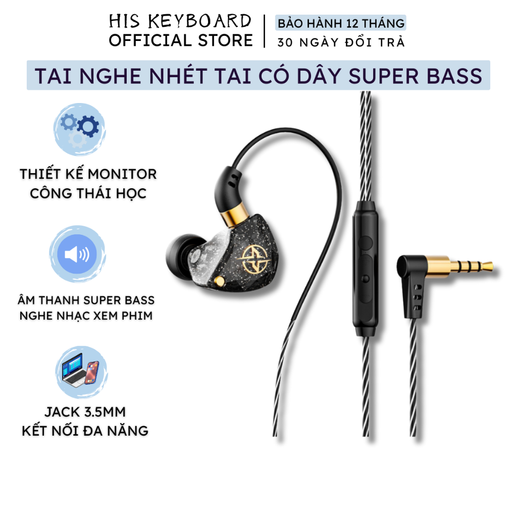 Tai Nghe Nhét Tai Có Dây X6 Premium Âm Thanh Super Bass Nghe Nhạc Xem Phim Có Micro Jack 3.5mm