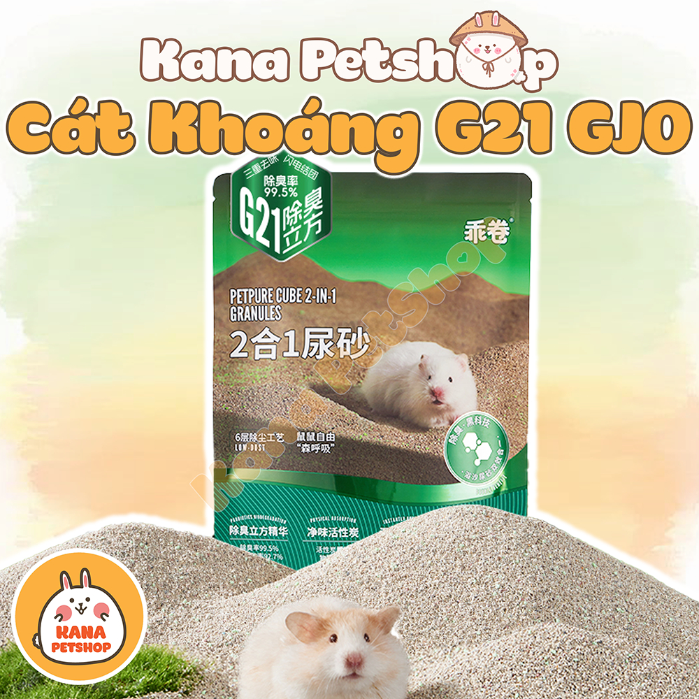 Cát Khoáng Hamster Thô GJOJO G21. Cát GJO GreenGuard Pet Sand Siêu Khử Mùi Siêu Vón 900 Gram