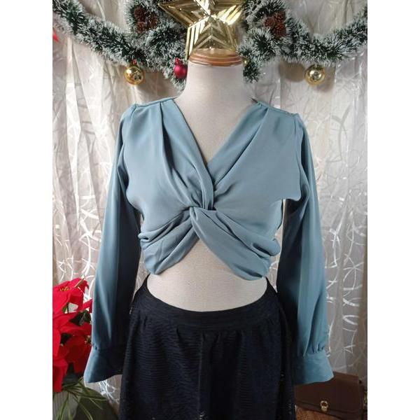 26STUDIO thanh lý - Áo kiểu xoắn ngực bymo - SIZE M