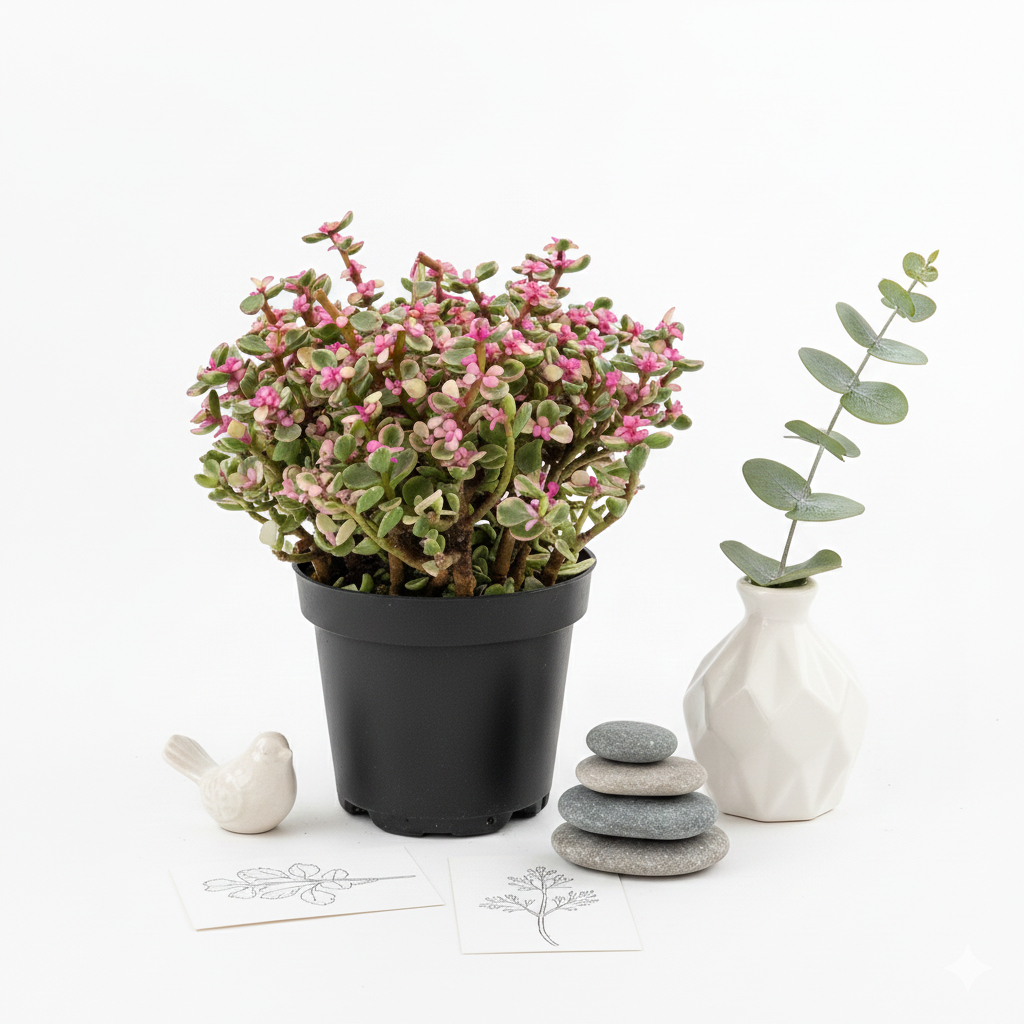 Cây sen đá ngọc bích, chiều cao 15-20cm, trang trí deco phòng ngủ, bàn làm việc