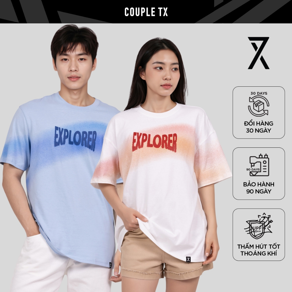 Áo Thun Nam Nữ Couple TX Graphic Ombre Explorer Form Relax TS 432