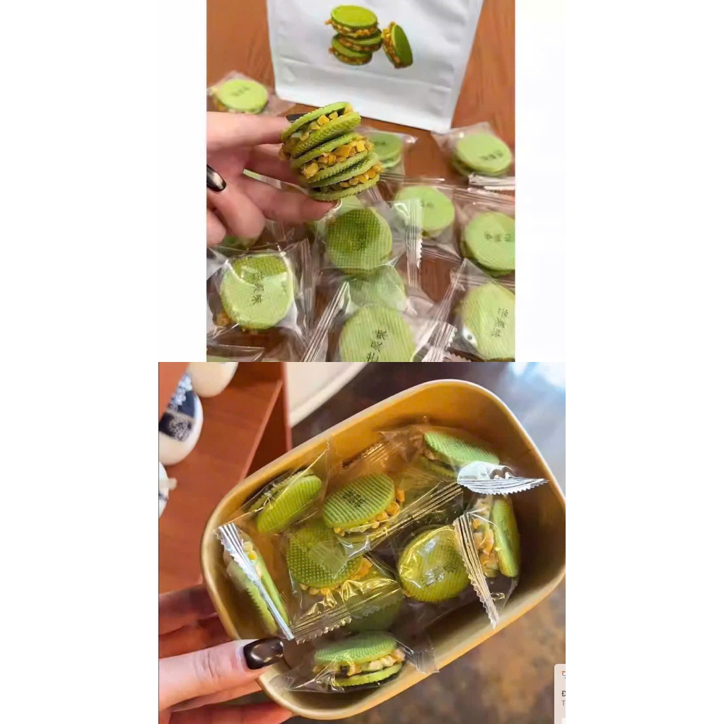 [Siêu ngon] Combo 500g Bánh quy kẹp bơ sữa Boba, Bánh quy kẹp kem nougat, bánh quy kéo Nougat, bánh 