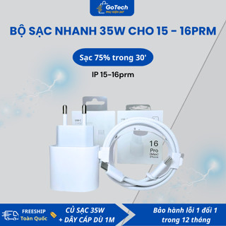 Bộ Sạc Nhanh 35W cho 15 - 16prm chân Type C ,An Toàn - Không Hại Máy