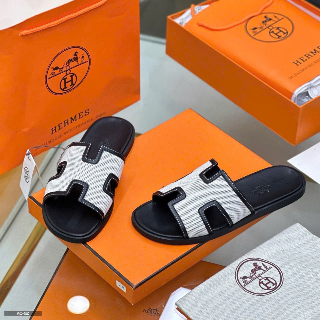 Dép Quai Ngang HM Nam Nữ Izmiz Canvas Bicolor Trắng Đen