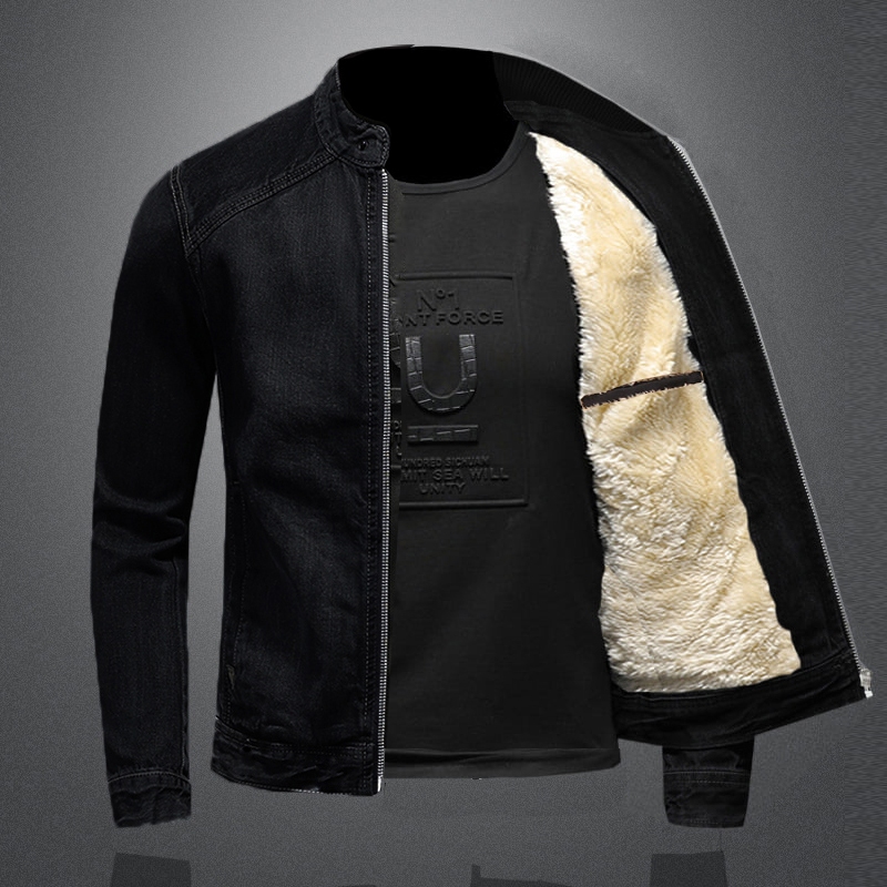 Jacket Jean Đen Lông Cừu BM10