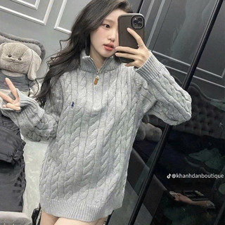 Áo Len cổ cao Nữ thiết kế cổ cao Áo Khoác Cadigan Len Thu Đông Mặc Đi Học, Đi Chơi