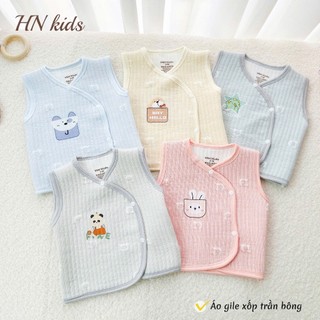  GL1. Gile Sơ Sinh HNKids Vải Xốp Trần Bông Mềm Nhẹ Giữ Nhiệt Cho Bé Sơ Sinh Từ 3-9kg 