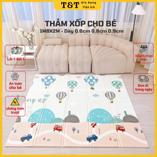 Thảm xốp gấp gọn cho bé loại dày, chiếu xốp trải sàn xpe không thấm nước KT 1m8x2m