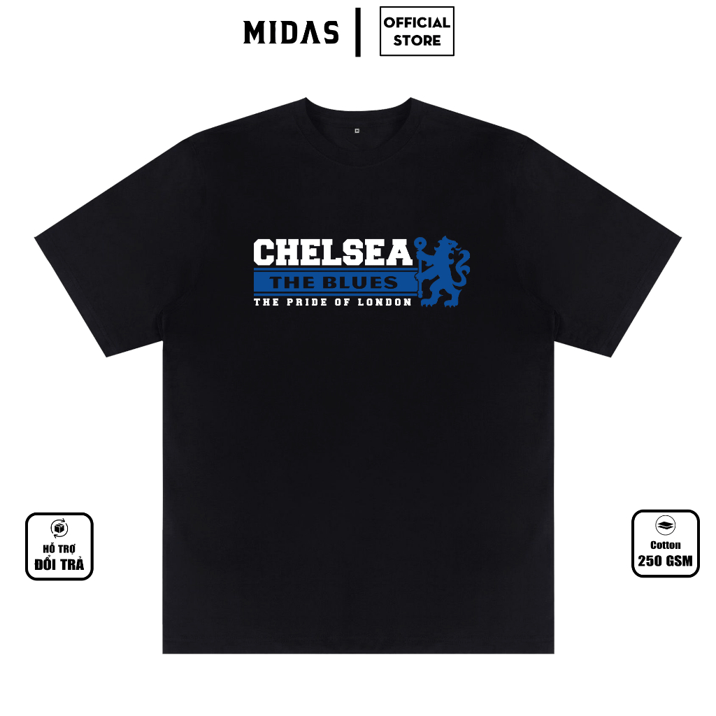 Áo Thun Chelsea, Áo Thun In Hình Chelsea The Blues Chất Vải Cotton 250 GSM, Co Giãn 4 Chiều, Form Un