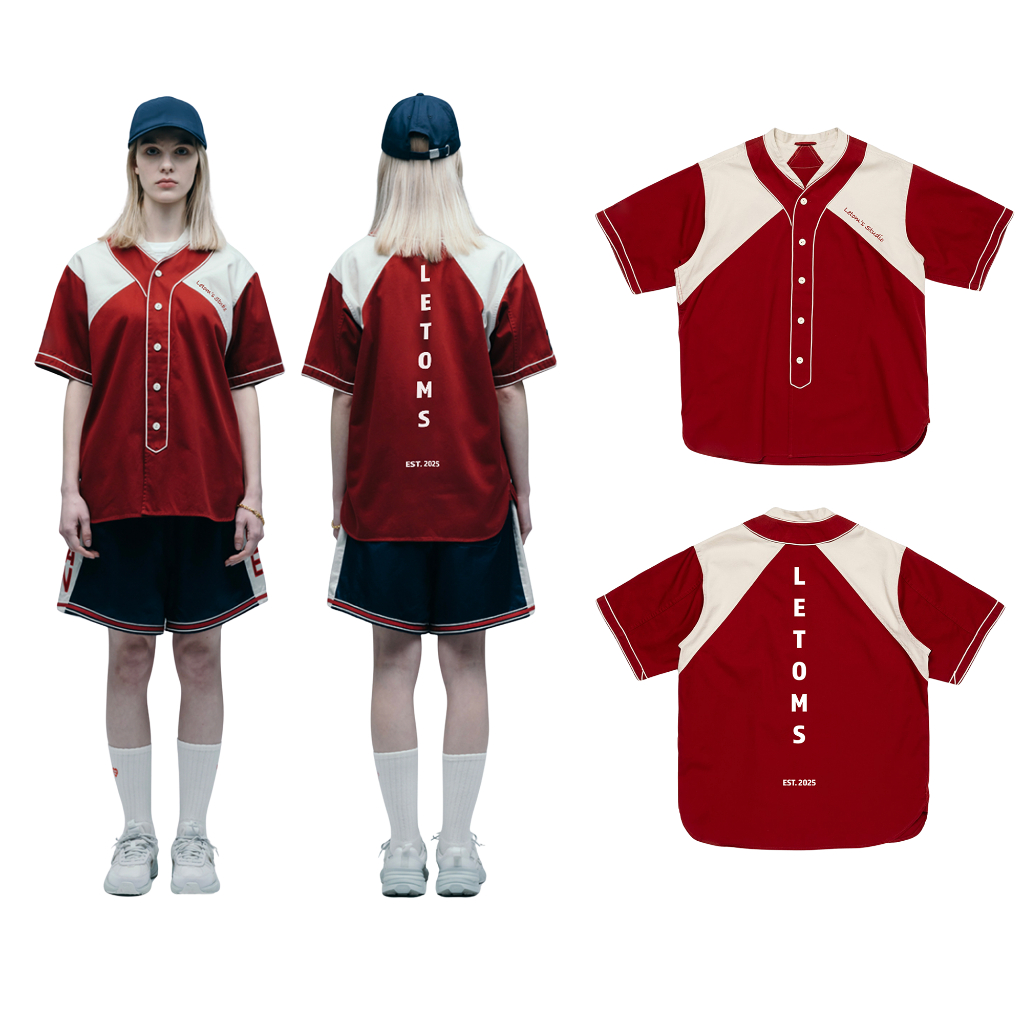 LETOM'S KAKI BASEBALL SHIRT - 2 COLOR / RED