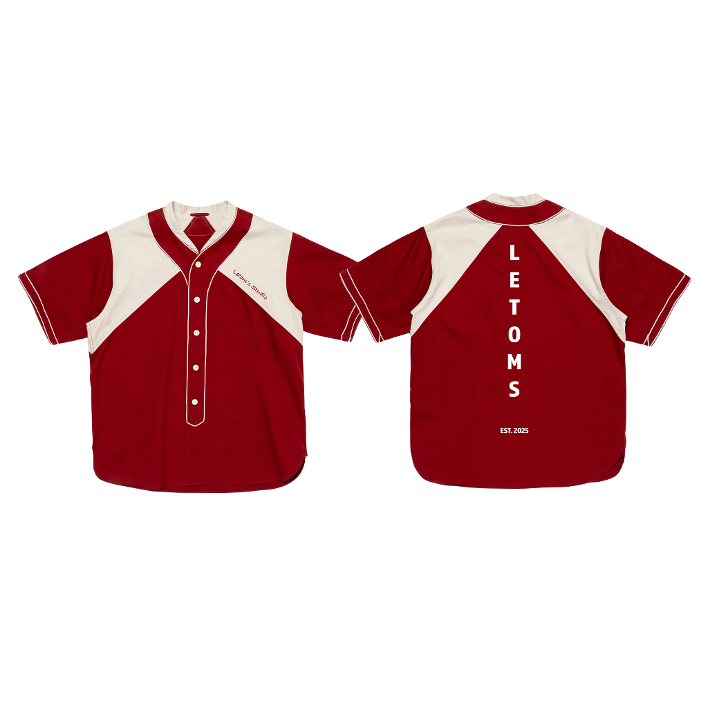 LETOM’S KAKI BASEBALL SHIRT – M-25 EDITION / RED