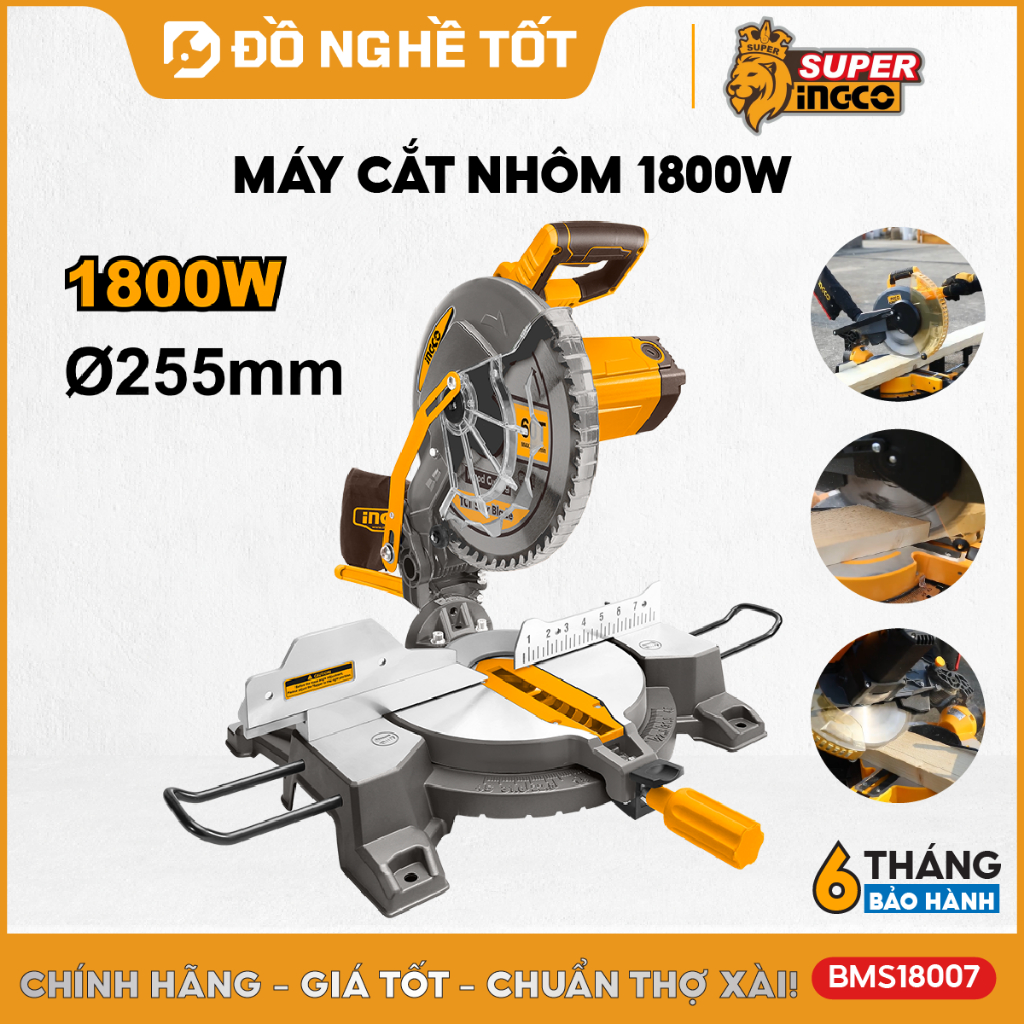 Máy cắt Nhôm/Gỗ Ingco BMS18007 1800W 5300 RPM lưỡi cắt 254mm