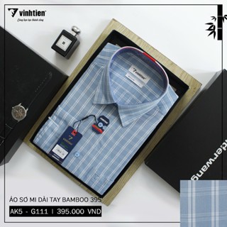  Áo Sơ Mi Dài Tay Caro Bamboo Regular Fit 395 Vĩnh Tiến - Nhiều Màu 
