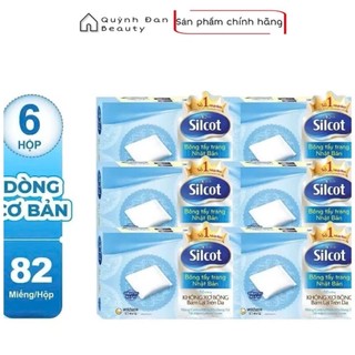 Combo 6 hộp Bông tẩy trang Silcot 82 miếng hộp 