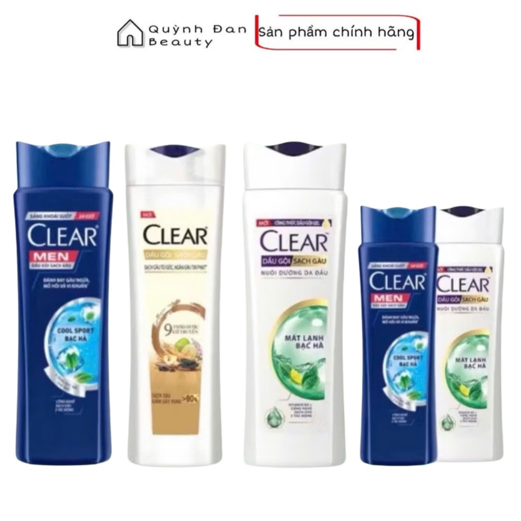 Dầu gội sạch gàu clear bạc hà chai 170g , 340g