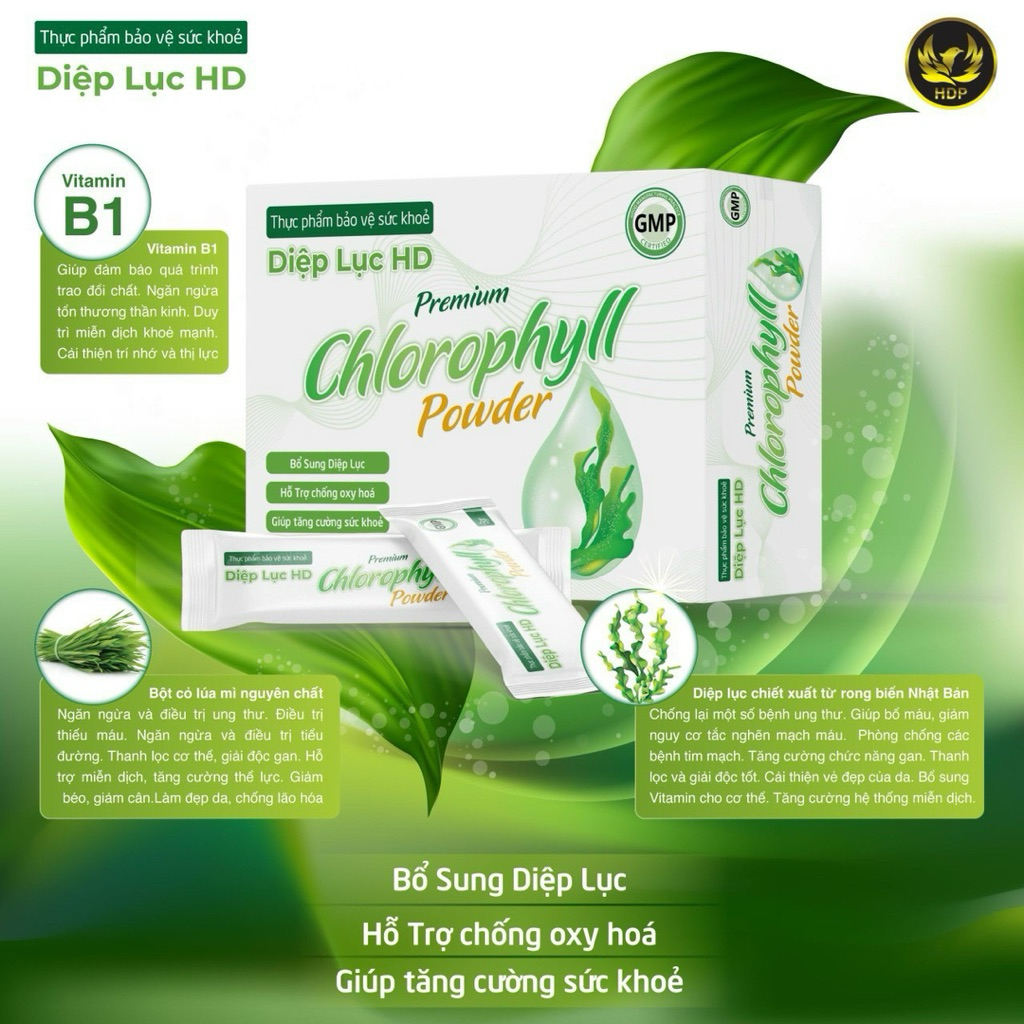 Diệp lục HD - làm sạch cơ thể đào thải độc tố
