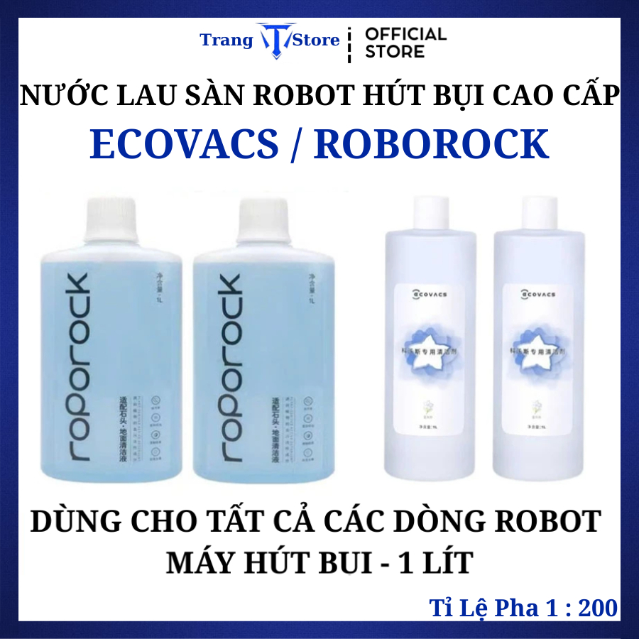Nước lau sàn Robot cao cấp 1000ml dành cho hãng Ecovacs | Roborock | Dreame | Mi Vacuum | Mijia
