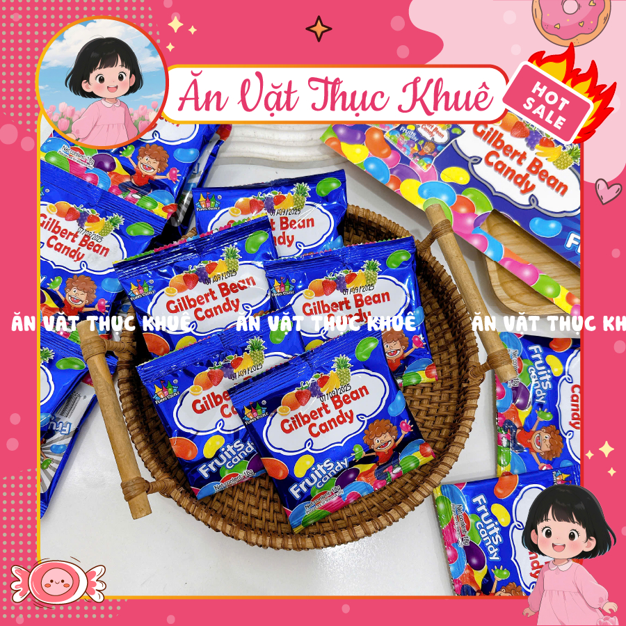 5 Gói Kẹo Dẻo Sáp Hạt Đậu Trái Cây Jelly Beans, Đồ Ăn Thơm Ngon Hấp Dẫn