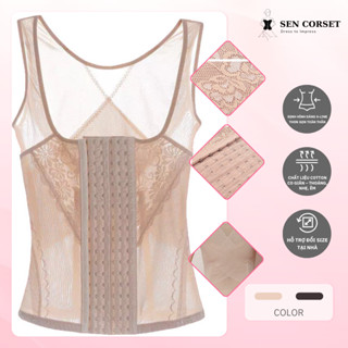  Áo gen định hình dạng 3 lỗ toàn thân dạng móc cài nịt bụng nâng vòng 1 eo thon dáng gọn cao cấp nịt an toàn hiệu quả 