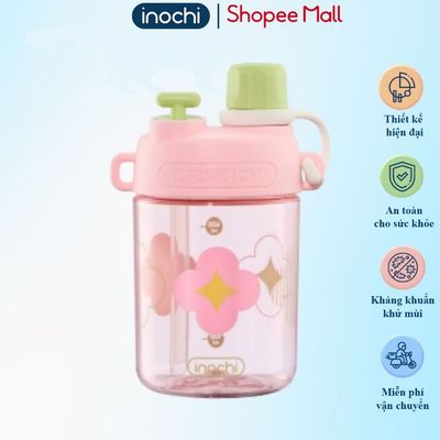 Bình nước KITA INOCHI có quai cầm, có ống hút dễ sử dụng cho bé,an toàn, vạch chia rõ ràng