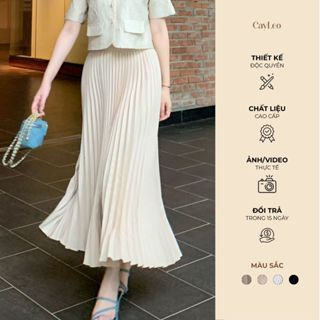   KOL  Chân váy trượt xếp ly dài 90cm Cây Leo Design dáng xoè nhẹ nhàng thướt tha - Min642 