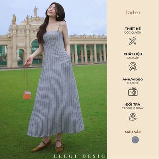  Váy dài nhẹ nhàng hai dây đũi dáng chữ A suông thiết kế nữ tính mặc đi chơi CayLeo Design - DD1002 