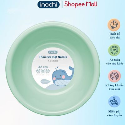 Thau rửa mặt Inochi Notoro size lớn, không BPA, an toàn cho bé sơ sinh, thiết kế Nhật, giá tốt.