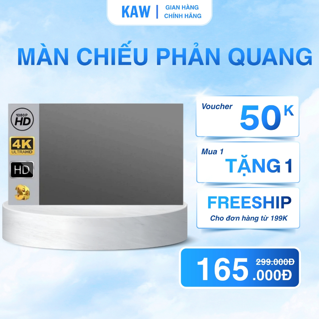 Màn Chiếu Máy Chiếu Phản Quang 100 inch, 120 inch giúp sáng hơn gấp 5 Lần Màn Thường