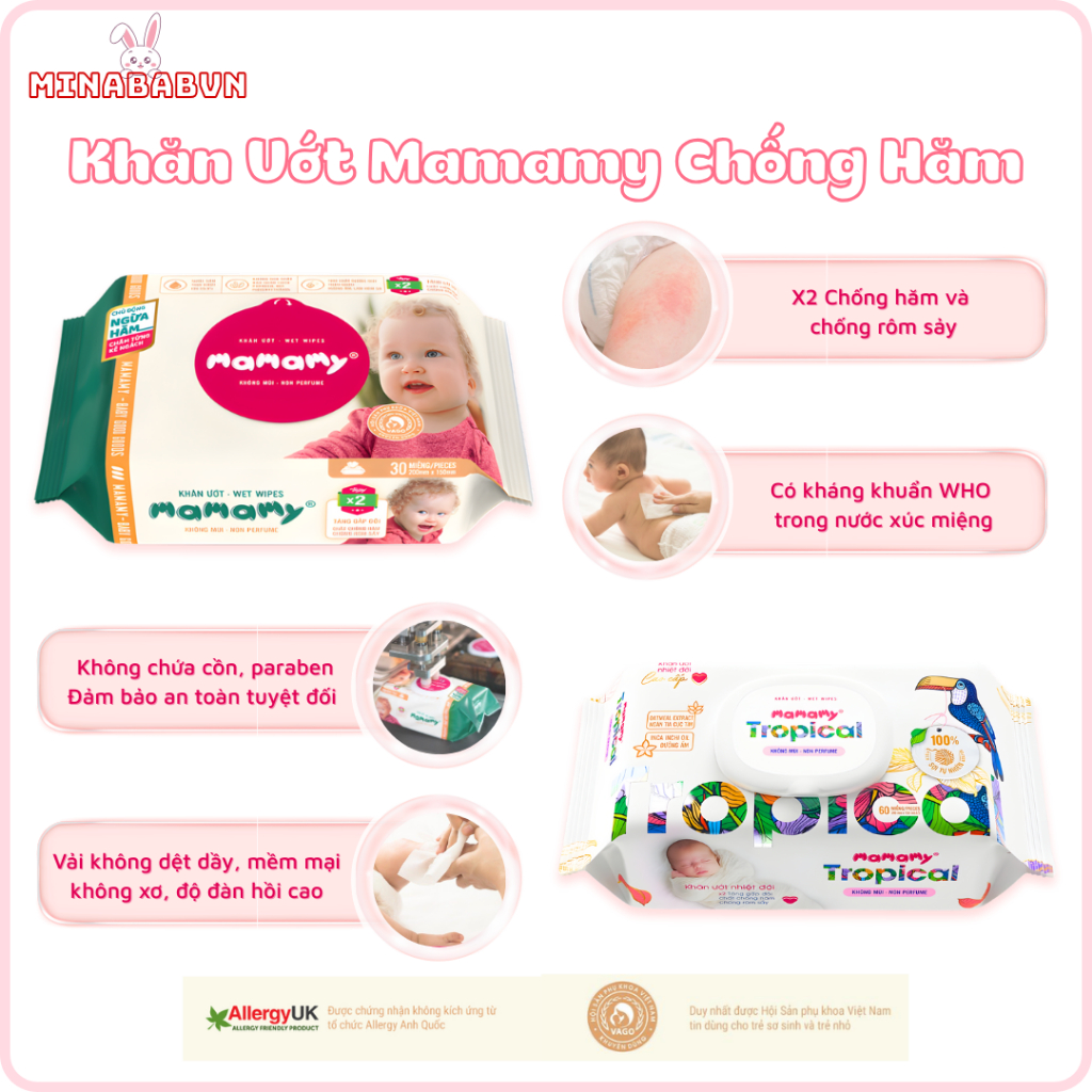 Khăn Ướt Mamamy, Khăn Ướt Mamamy Giải Pháp Chủ Động Ngừa Hăm Và Rôm Sảy Cho Bé An Toàn