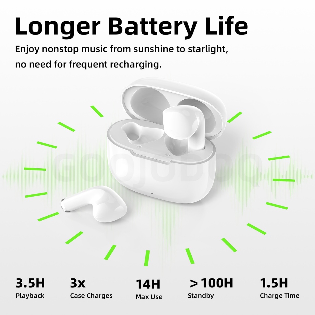 Tai nghe không dây Bluetooth 5.3 Goojodoq có tính năng điều khiển cảm ứng, âm trầm và thời lượng pin cực dài Kênh đôi | BigBuy360 - bigbuy360.vn
