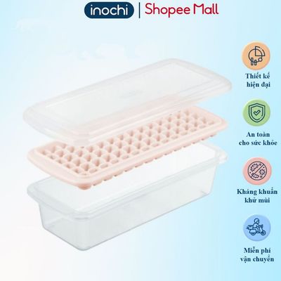 Khay đá 84 viên có nắp đậy kèm hộp đựng thông minh Inochi, dùng làm khuôn thạch rau câu, dễ tách đá