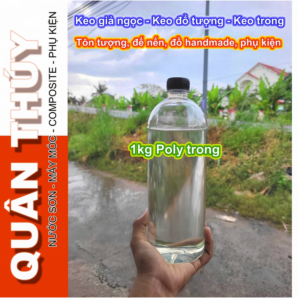 Keo Poly Trong 1kg – Keo Đổ Tượng, Keo Giả Ngọc, Làm Đồ Handmade, Đế Nến Trong Suốt