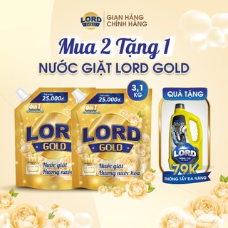   MUA 2 TẶNG 1  Túi Nước Giặt LORD Hương Nước Hoa Đậm Đặc Sạch Khuẩn Lưu Hương Lâu 72H An Toàn Da 3KG 