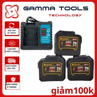  BỘ SẠC BÀN TO KÈM 3 pin 20 cell STARKER kèm sạc bàn  dùng cho máy khoan máy xiết bulong 2025 