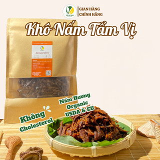  Khô Nấm Tẩm Vị Tiệm chay nhà Nasan.Khô nấm Hương hữu cơ vị bò chay,thơm ngon đậm vị,không mì chính 